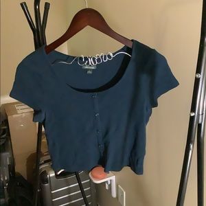 Jewel toned blue crop top
